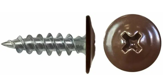 Саморез пресс шайбой, острый 4,2*25 RAL 8017 